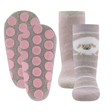 Ewers Lot de 2 chaussettes de protection fumée rose beige melange
