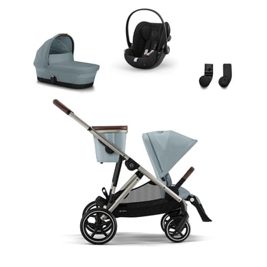 cybex GOLD Poussette trio combinée 3en1 Gazelle S Taupe Sky Blue S Cot cosy Cloud G i-Size Moon Black