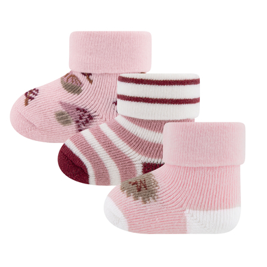 Ewers Lot de 3 chaussettes bébé hérisson/ringle/champignon