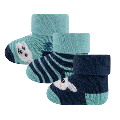 Ewers Chaussettes bébé pack de 3 oursons bleu