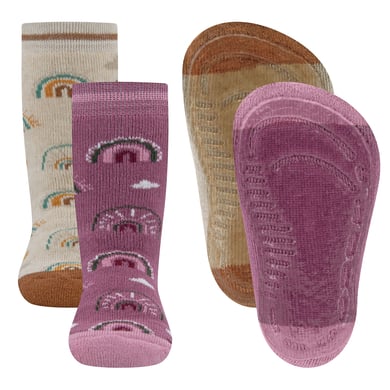 Ewers Chaussettes SoftStep arc-en-ciel dusty rose/beige melange