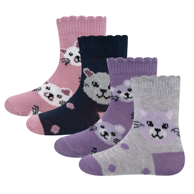 Ewers Lot de 4 chaussettes chat
