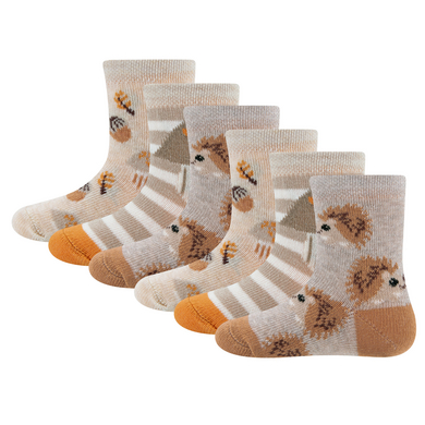 Ewers Lot de 6 chaussettes hérisson/champignon