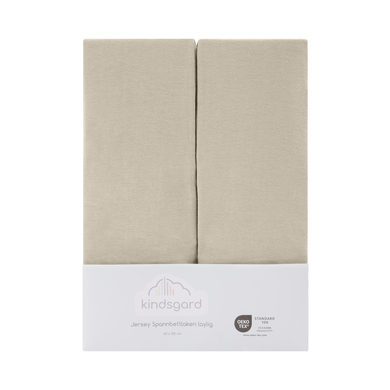 Image of kindsgard Lenzuolo a pieghe laylig 2-pack 60 x 120 cm beige059