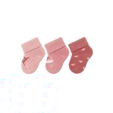 Sterntaler Chaussettes premier âge pack de 3 chevreuils rose tendre