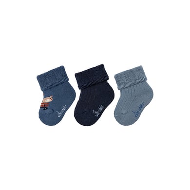 Sterntaler Lot de 3 chaussettes pour bébé Animaux bleu moyen