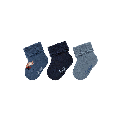 Sterntaler Lot de 3 chaussettes pour bébé Animaux bleu moyen