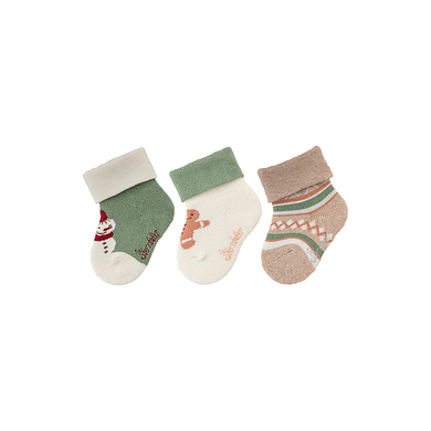 Sterntaler Chaussettes de bébé pack de 3 Noël eucalyptus