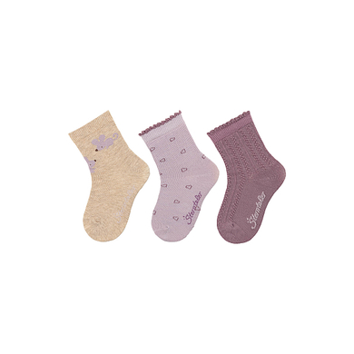 Sterntaler Lot de 3 chaussettes Souris nature melange