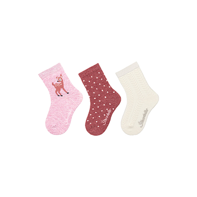 Sterntaler Lot de 3 chaussettes Chevreuil écru