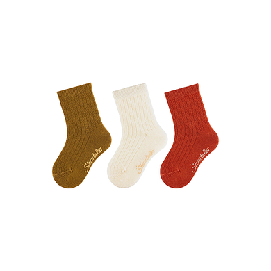 Sterntaler Lot de 3 chaussettes côtelées écrues