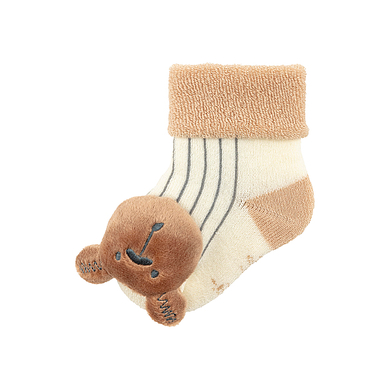 Sterntaler Chaussettes hochet ours ecru