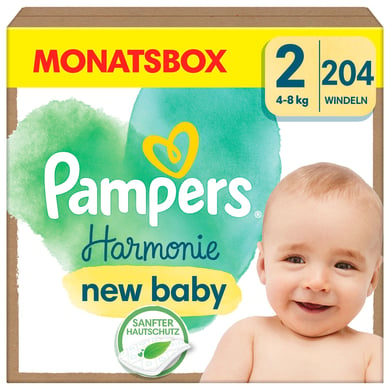 Pampers Couches Harmonie taille 2 Mini 4-8 kg pack mensuel 1x204 pièces (3-6-kg)