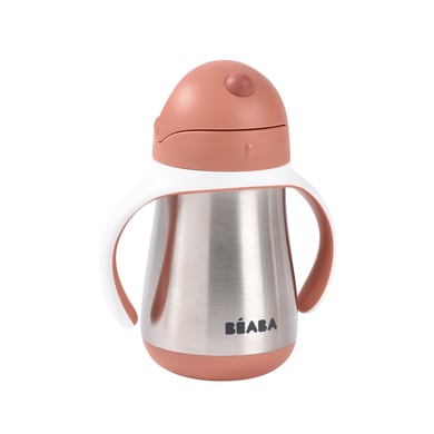 BEABA® Tasse enfant paille inox terracotta/beige 250 ml