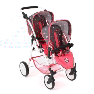 BAYER CHIC 2000 Poussette poupon double Tandem TWINNY, corail