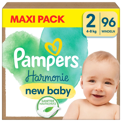 Pampers Harmonie blöjor storlek 2 mini, 4kg - 8kg, maxiförpackning (1x96 blöjor)