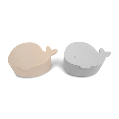 Set Filibabba avec 2 petites boîtes à goûter - Christian la baleine - Pearl Blue
