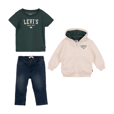 Levis HEATHER Levi's Core Zip Up Hoodi set - OATMEAL