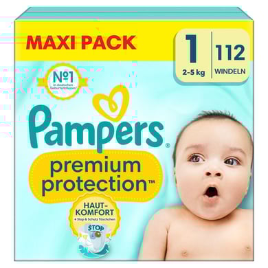 Pampers Couches Premium Protection taille 1 Newborn 2-5 kg maxi pack 1x112 pièces
