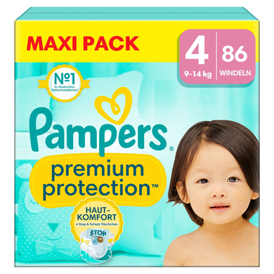 Pampers Couches Premium Protection taille 4 Maxi 9-14 kg maxi pack 1x86 pièces