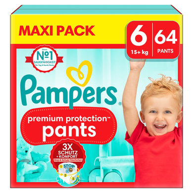 Pampers Couches culottes Premium Protection Pants taille 6 15 kg+ maxi pack 1x64 pièces