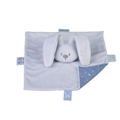 Nattou Doudou lapin Lapidou plat, bleu pastel