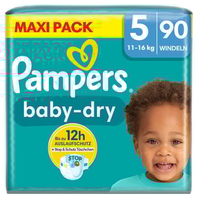 Pampers Couches Baby-Dry taille 5 11-16 kg maxi pack 1x90 pièces
