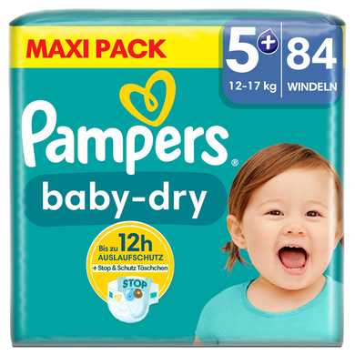 Pampers Couches Baby-Dry taille 5+ 12-17 kg maxi pack 1x84 pièces (13-27 kg)