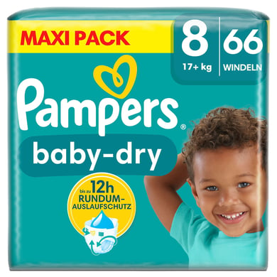 Pampers Couches Baby-Dry taille 8 17 kg+ maxi pack 1x66 pièces