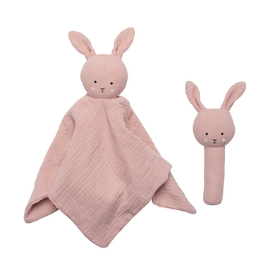 JaBaDaBaDo Set cadeau doudou, hochet Bunny, rose