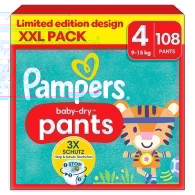 Pampers Couches culottes Baby-Dry Pants taille 4 Maxi 9-15 kg pack XXL 1x108 pièces