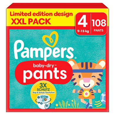 Pampers Dětské suché kalhoty, velikost 4 Maxi, 9-15 kg, balení XXL (1 x 108 kalhot)