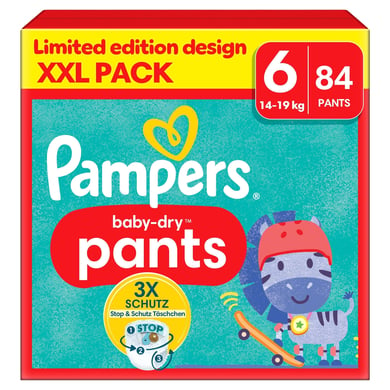 Pampers Large Dětské suché kalhoty, velikost 6 Extra , 14-19 kg, balení XXL (1 x 84 kalhot)