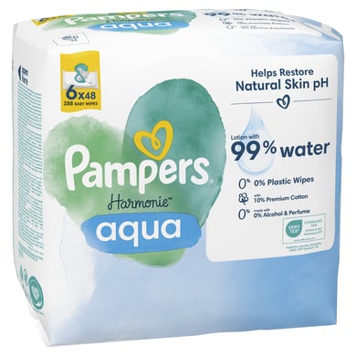 Pampers Lingettes Harmonie Aqua 288 pièces 6x48