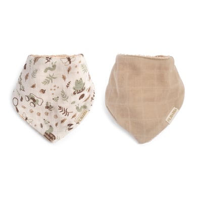 Filibabba Bavoir Bandana Little Wonders + Warm Grey pack de 2