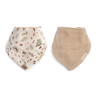 FILIBABBA Little  bandana slabbetjes Wonders + Warm Grijs 2-pack