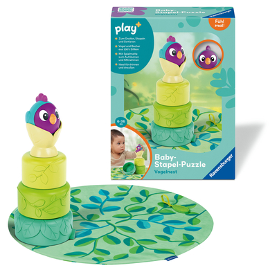 Ravensburger play+ Puzzle à empiler pour bébé : nid d'oiseau