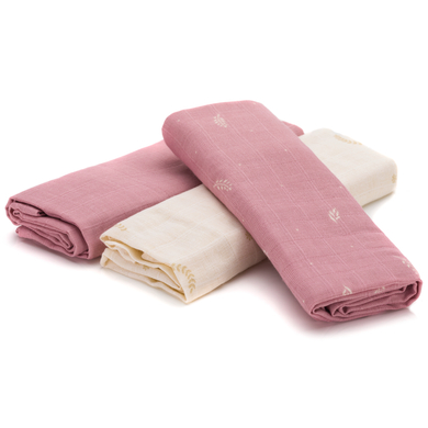 fillikid Pack de 3 couches de gaze en mousseline Fleurs 75 x 75 cm