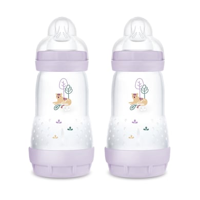 MAM Babyfles Easy Start Anti-Colic mat 2x 260 ml vanaf 0 maanden, Tiger