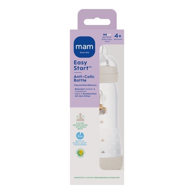 Mam MAM Biberon Easy Start Anti-Colic mat 320 ml dès 0 mois, Tiger 260ml-350ml