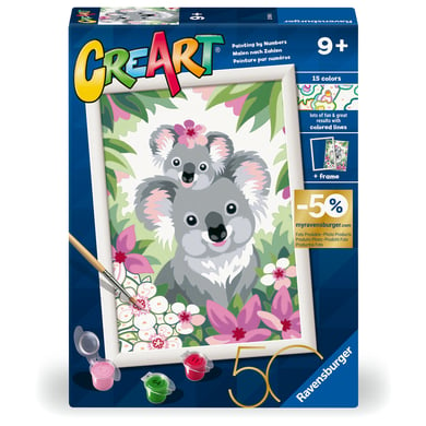 ravensburger creart pintar con numeros - koala cuties