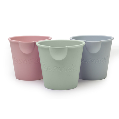 Scrunch - Set de 3 seaux de bain - Sage Green , Dusty Rose, Duck Egg Blue