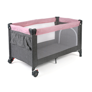 Image of CHIC 4 BABY Lettino da viaggio Luxus Melange grigio-rosa059