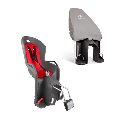 hamax Seggiolino per bici Amiga grigio/verde incl. parapioggia grigio