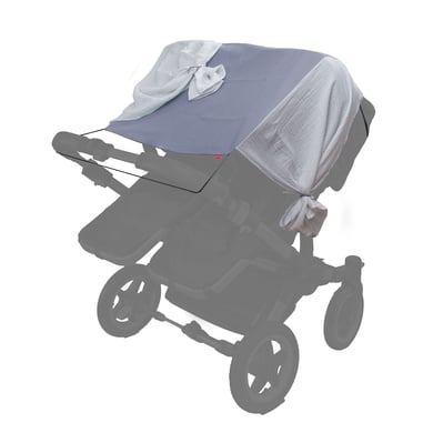 levily sombrilla para cochecito gemelar twins pure gris