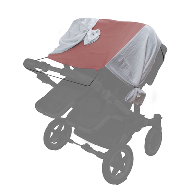 LEVILY Auvent pour poussette double Twins PURE rose