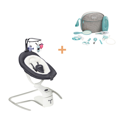 babymoov Transat balancelle électrique Swoon Motion zinc kit soins bébé gratis Smokey aqua