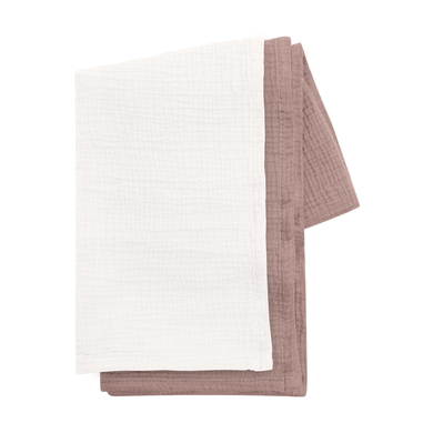 kindsgard Plaid enfant himsky mousseline de coton crème/rose lot de 2
