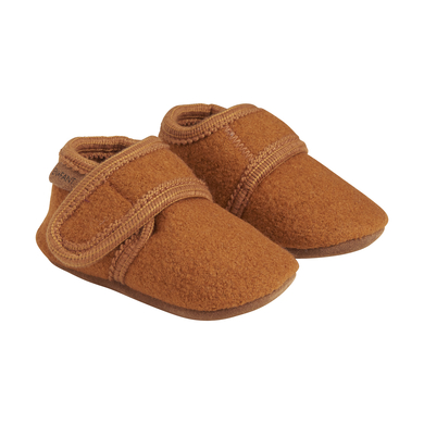 Image of EN FANT Leather Pantofole in lana per bambini marrone059