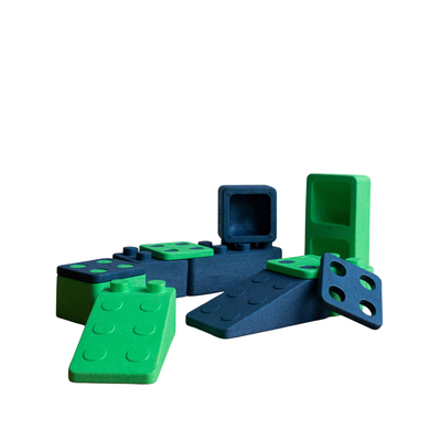 Image of bygge Set iniziale di blocchi da costruzione per l'apprendimento TOTONE 12 pezzi, blu-verde059